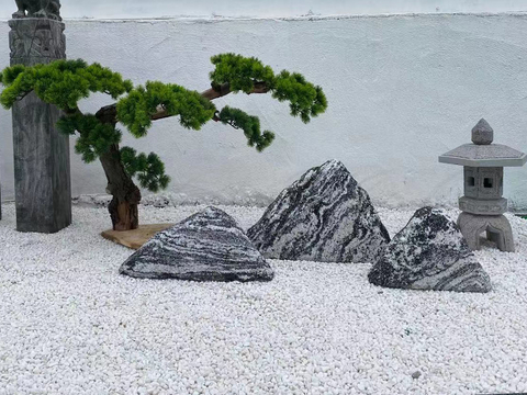 雪浪石切片景观石,庭院造景新方式!